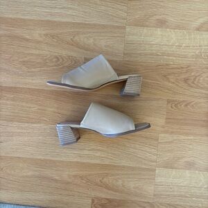 Joie Cream Block Heel Mules